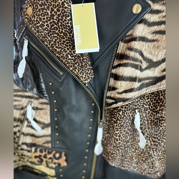 Michael Kors Leather Animal Patchwork Limited Edition Jacket ✨brand new✨ - Picture 10 of 16